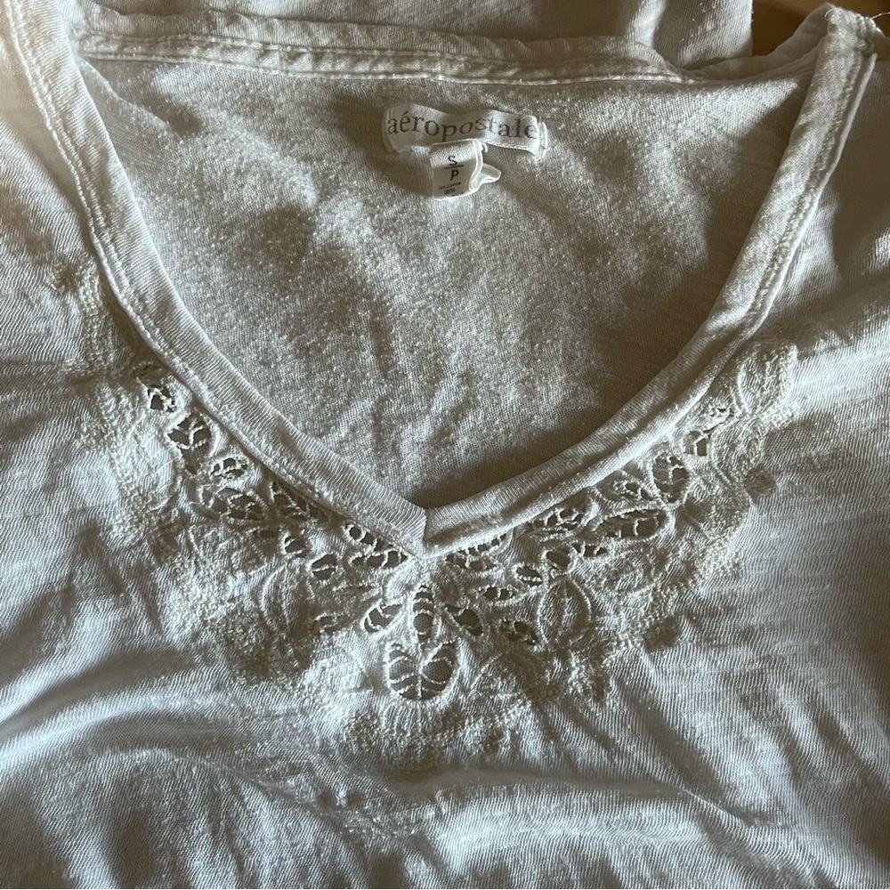 Cream Long Sleeve Top - Size Small - Picture 3 of 6